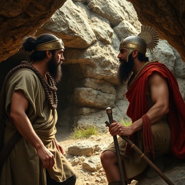 	David Spares Saul in the Cave	