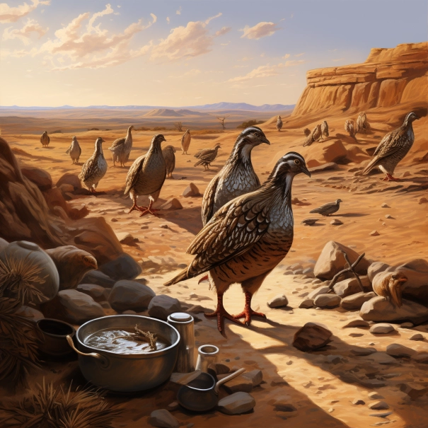 	Manna and Quail in the Wilderness	