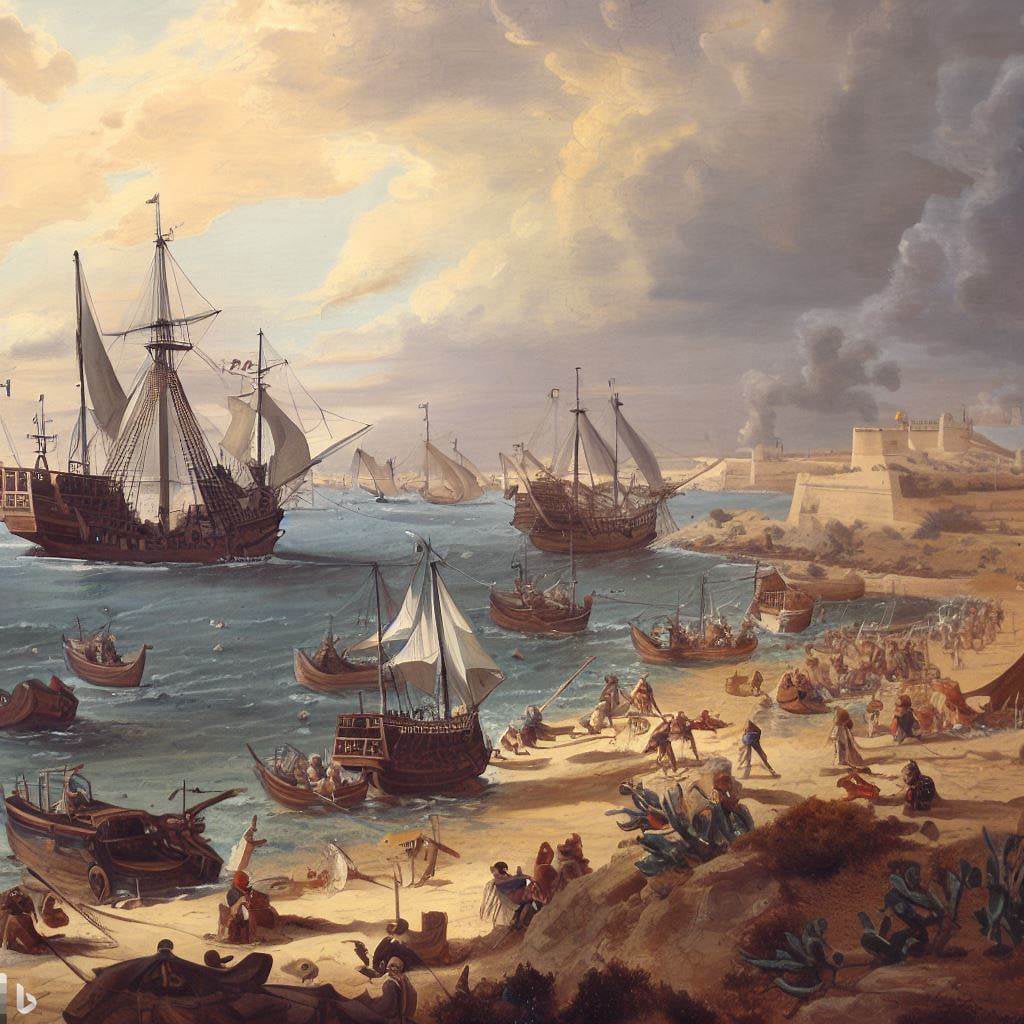 1565, May 20 Turkish fleet anchors