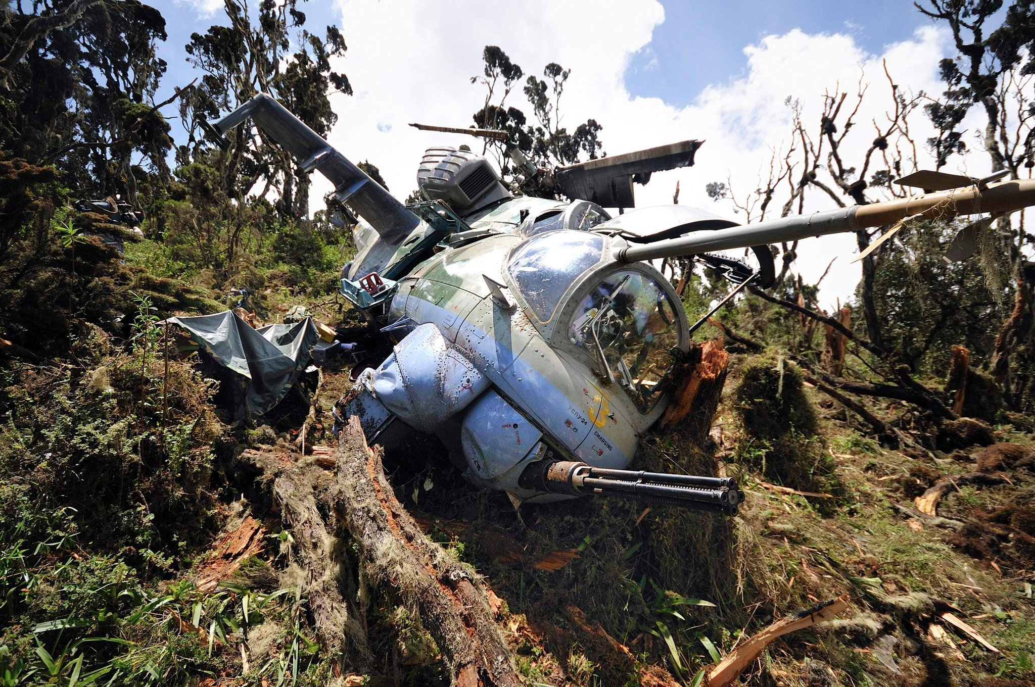 	Ugandan military helicopter crashes in Mogadishu, Somalia	