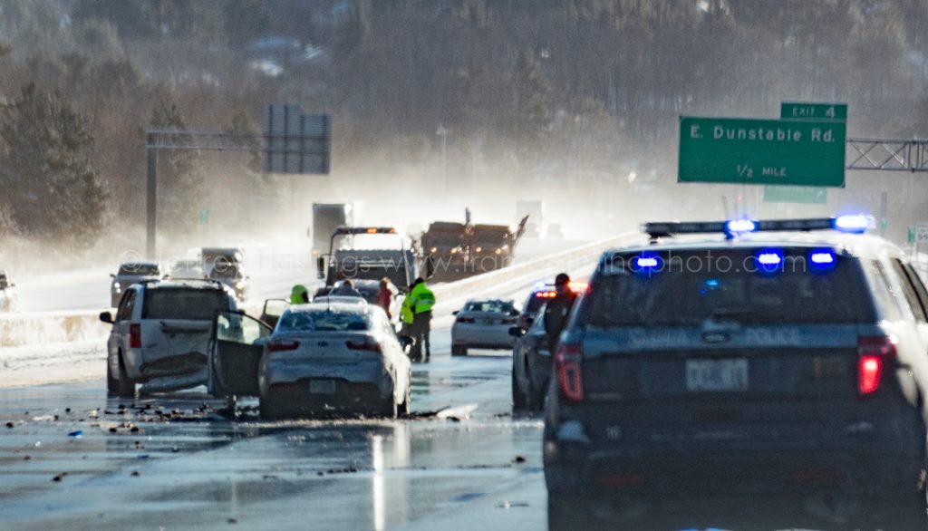 	Three-car crash in New Hampshire on Frederick E. Everett Turnpike kills one	